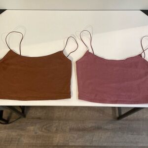 Aeropostale Brown and Pink Camisole Tops